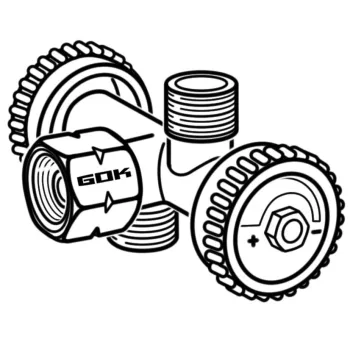Abzweigventil, G 1/4 LH-ÜM x 2 x G 1/4 LH-KN