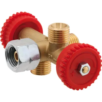 Abzweigventil, G 1/4 LH-ÜM x 3 x G 1/4 LH-KN