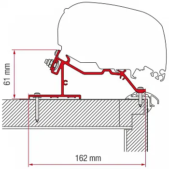 Adapter Caravan Roof - 600 cm