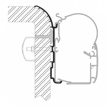 Adapter für Bürstner zu Markisen Dometic Serie 1, Länge 4,5 m -