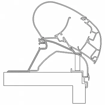 Adapter für Hobby-Wohnwagen ab Bj. 2014 zu Markisen Dometic Serie 2 -