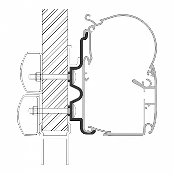 Adapter für Hymer Camp zu Markisen Dometic Serie 1, Länge 3,5 m -