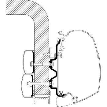 Adapter für Hymer Exsis / Hymer Camp bis Bj. 2011 zu TO Serie 5 und 8, 3 m