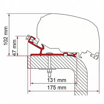 Adapter Hymer - 600 cm, Markisenadapter F80