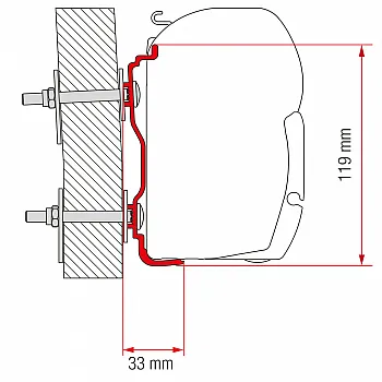 Adapter Hymer ab 2016 - 350 cm