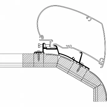 Adapter LMC Explorer und Cruiser ab Bj. 2018 zu TO Serie 6 und 9, Länge 3,5 m -