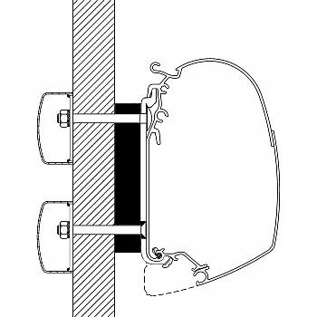 Adapter-Set Dethleffs Globebus für TO 8000 mit Markisenlänge 4 - 6 m -