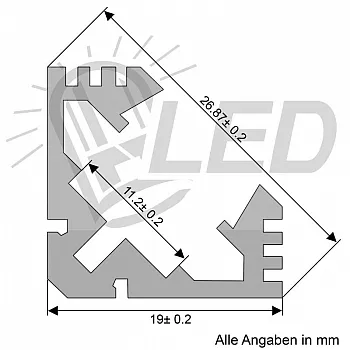 Alu Eckprofil - eckige Bauform