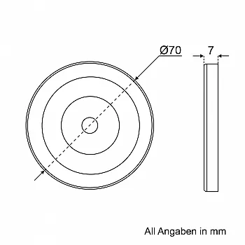 Aufbauleuchte mit Dimmschalter - ø 70 mm, chrom