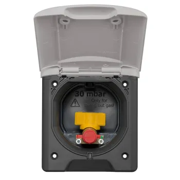 Außensteckdose Gas, hellgrau