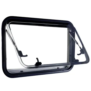 Ausstellfenster gebogen schwarz, 490 x 500 mm