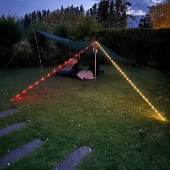 Beleuchtete Dekoabspannleine orange