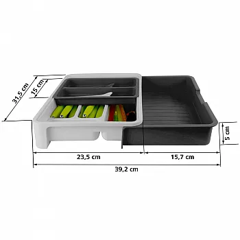 Besteckkasten verstellbar - 39,2 x 5 x 31,5 cm