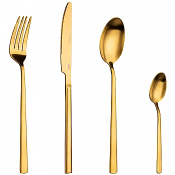 Besteckset Fairbanks - gold, 4 Personen