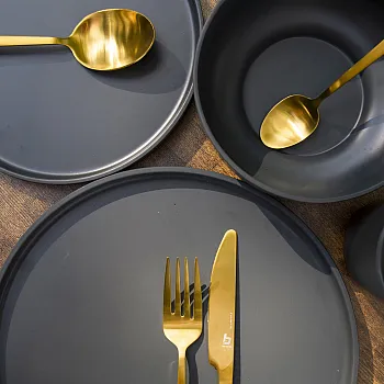 Besteckset Fairbanks - gold, 4 Personen