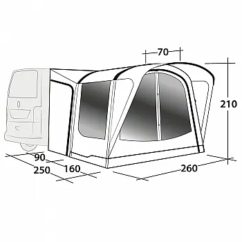 Busvorzelt Newburg 160 - 260 x 210 x 160 cm