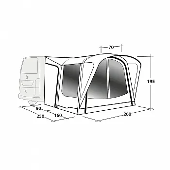 Busvorzelt Newburg 160 Air - 260 x 210 x 160 cm