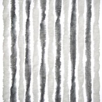 Chenille-Flauschvorhang Zelt/Balkon - 100 x 205 cm, grau/weiß