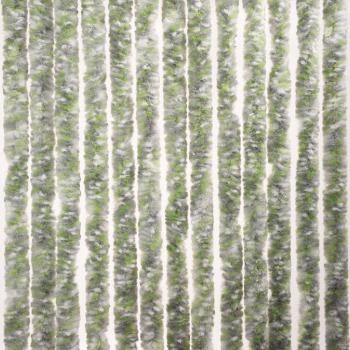 Chenille-Flauschvorhang Zelt/Balkon - 100 x 205 cm, grau/weiß/grün