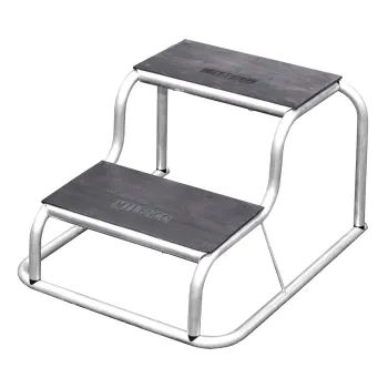 Doppeltrittstufe Alu mit gummierten Trittflächen