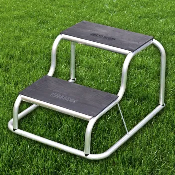 Doppeltrittstufe Alu mit gummierten Trittflächen