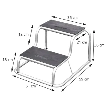 Doppeltrittstufe Alu mit gummierten Trittflächen