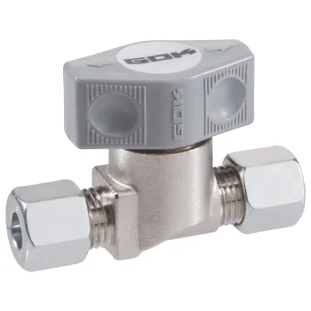 Drehgriff-SSV mit Sicherheitsabsperrventil vernickelt, bds. RVS 10