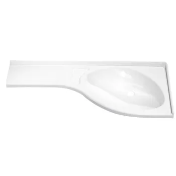 Eckwaschbecken, Ablage links, weiß