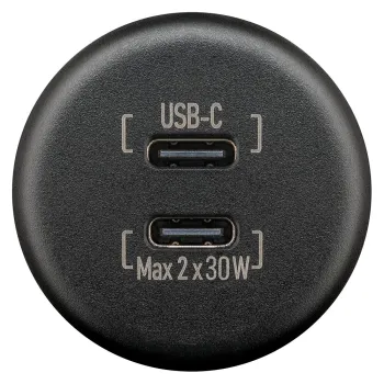 Einbauladegerät Dual USB-C 2 x 30 W, schwarz