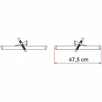 Fahrradschiene Rail Premium - 2 x 48 cm, silber