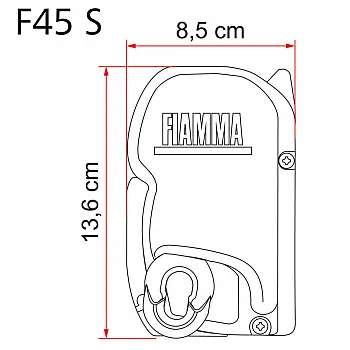 Markise Fiammastore F45 - 375 Polar White, Royal Grey