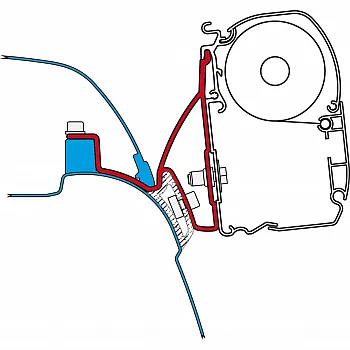 Markise Fiammastore F45s VW T5/T6 California - 260 schwarz