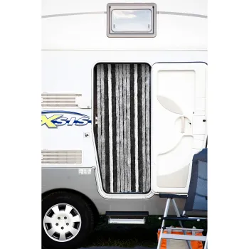 Flauschvorhang 56 cm breit, hellgrau | silber | anthrazit, 205 cm