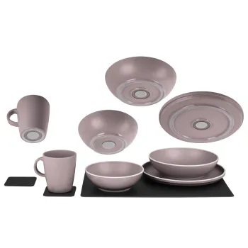 Geschirrset Dolomit magnetisch, brombeer