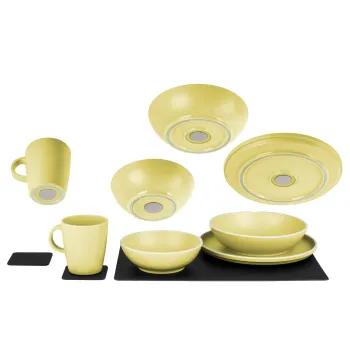 Geschirrset Dolomit magnetisch, gelb