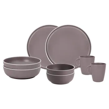 Geschirrset Tête-à-Tête Dolomit, brombeer