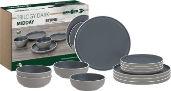 Geschirrset Trilogy Dark, 12-teilig