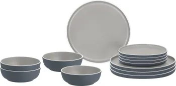 Geschirrset Trilogy Grey, 12-teilig