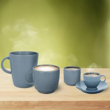 Henkelbecher Cappuccino, blau