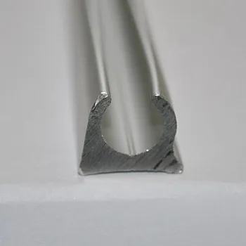 Keder-Profilschiene - einfach silber mit Kedereinzug ohne Nut