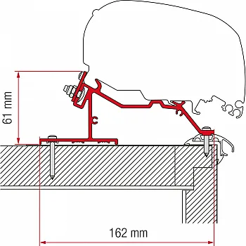 Kit Caravan Roof - Markisenadapter F80/65