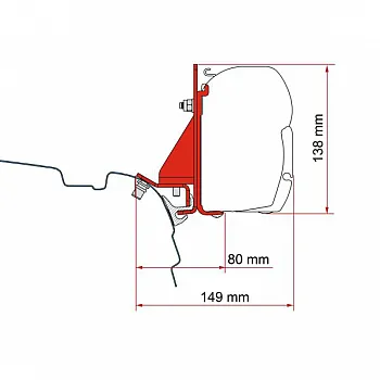 Kit Combi Rail Bracket - Brandrup - Markisenadapter F45