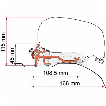 Kit Fiat Ducato High Roof Super Long - Markisenadapter F80/65