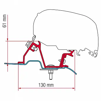 Kit Mercedes Sprinter/VW Crafter High Roof - Markisenadapter F80/65