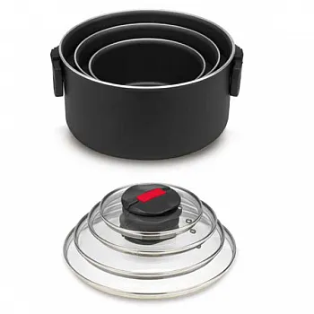 Ballarini Click&Cook Kochtopf mit Glasdeckel - ø 16 cm