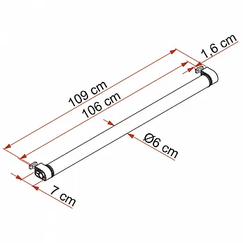 Ladehilfe Roller Roof Rail - 109 x 6 x 7 cm