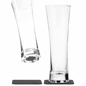 Magnet-Kristallgläser - Bier, 2er-Set, transparent