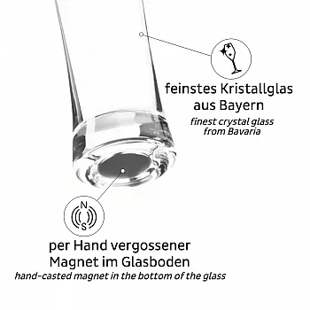 Magnet-Kristallgläser - Bier, 2er-Set, transparent