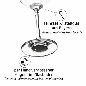Magnet-Kristallgläser - Champagnerglas 200 ml, 2er-Set