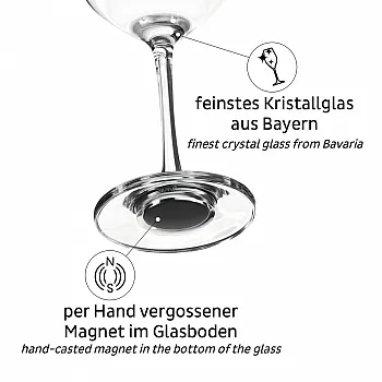 Magnet-Kristallgläser - Wein, 2er-Set, transparent